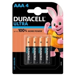 Duracell Ultra AAA Alkaline Batteries 1.5 V (Pack of 4)