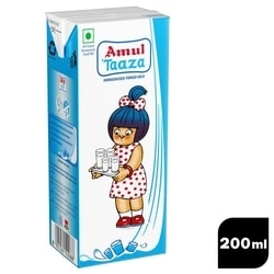 Amul Taaza Homogenised Toned Milk 200 ml