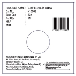 WIPRO Yellow LED Bulb 0.5 W 3