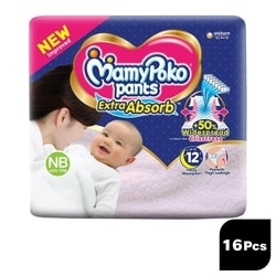 MamyPoko Extra Absorb New Born Pants 16 pcs (Up to 5 kg)
