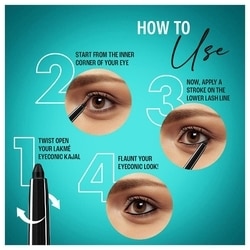 Lakme Eyeconic Kajal Twin, Deep Black 0.35 g (Pack of 2) 8