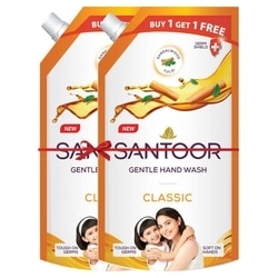 Santoor Classic Gentle Hand Wash 600 ml (Buy 1 Get 1 Free)