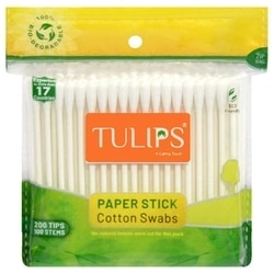 Tulips Paper Stick Cotton Swabs 100 pcs