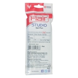 Flair Studio Blue Gel Pen - Pack of 5 (Buy 1 @50%) 4