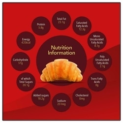 Britannia Treat Vanilla Creme Croissant 45 g (Pack) 4