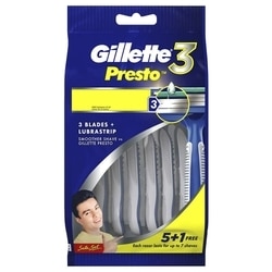 Gillette Presto 3 Blade Razor (Buy 5 Get 1 Free)