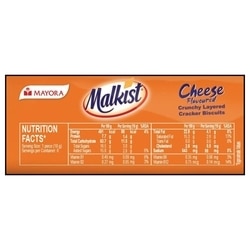 Mayora Malkist Cheese Flavoured Cracker Biscuits 144 g 3