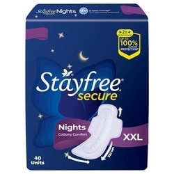 Stayfree Secure Nights Cottony XXL Sanitary Pads 40 pcs