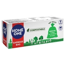 Home One Green Compostable Garbage Bags 19x21 inch (15 pcs)