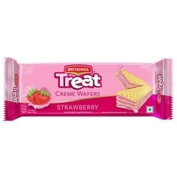 Britannia Treat Strawberry Creme Wafers Biscuits 55 g