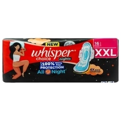 Whisper Choice Night Sanitary Pads (XXL) 16 Pads