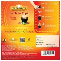 Mangaldeep Sambrani Cups 10 pcs And Holder 2