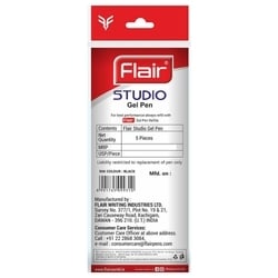 Flair Black Studio Gel Pen - Pack of 5 (Buy 1 @50%) 5