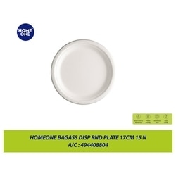 Home one Bagas Disposable Round Plate 17 cm (15 pcs) 3