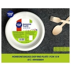 Home one Bagas Disposable Round Plate 17 cm (15 pcs) 4