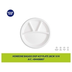 Home One Bagasse Disp 4CP Plate 28 cm Pack of 10 3