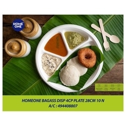 Home One Bagasse Disp 4CP Plate 28 cm Pack of 10 4