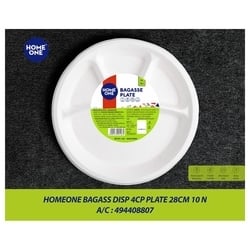 Home One Bagasse Disp 4CP Plate 28 cm Pack of 10 5