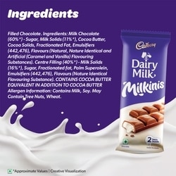 Cadbury Dairy Milk Milkinis Duo Pack Chocolate Bar, 34 g 6