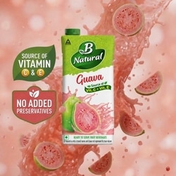 B Natural Guava Gush Fruit Drink 1 L 4