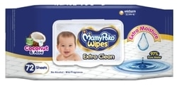 MamyPoko Aloevera Extra Clean Wipes 72 pcs