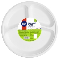 Home One Bagasse Disp 3 Compartment Plate Pack of 15 2