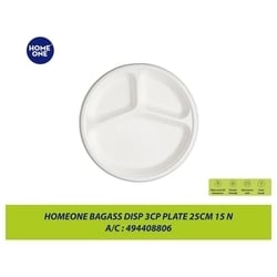 Home One Bagasse Disp 3 Compartment Plate Pack of 15 4