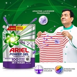 Ariel Lavender Power Gel Front Load Liquid Detergent 3.6 kg 8