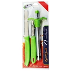 Everest Green Stainless Steel Lighter, Peeler & Knife Set (3 pcs) 3