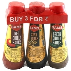 Sams Red Chilly Sauce, Soya Sauce, Green Chilly Sauce 300 g