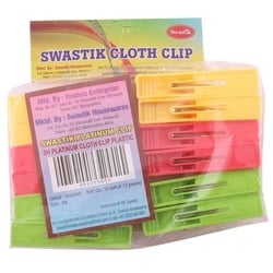 Swastik Platinum Assorted Plastic Cloth Clip 12 pcs 5