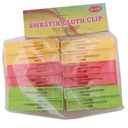 Swastik Platinum Assorted Plastic Cloth Clip 12 pcs 6