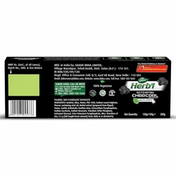 Dabur Herbal Whitening Activated Charcoal Toothpaste 120 g (Pack of 2) 2