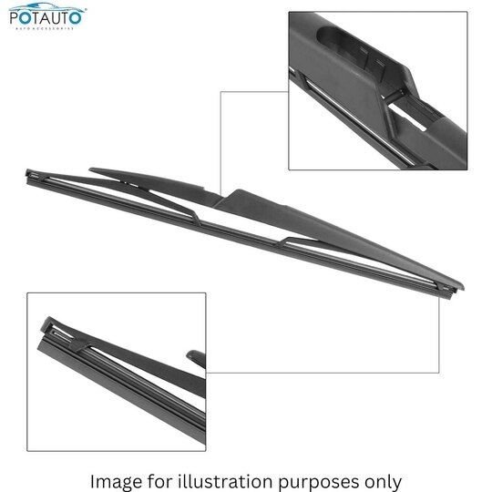 Potauto Rear Wiper Blade With Arm Compatible For SKODA FABIA | Natural Rubber, Durable and Noise-Free|Part-A449