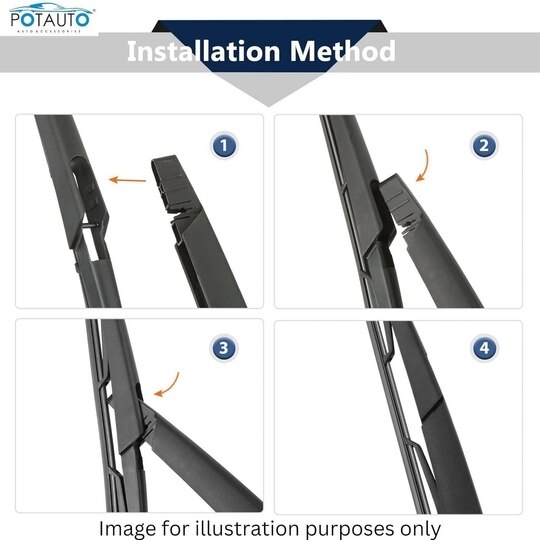 Potauto Rear Wiper Blade With Arm Compatible For SKODA FABIA | Natural Rubber, Durable and Noise-Free|Part-A449