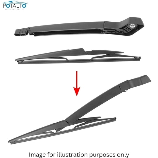 Potauto Rear Wiper Blade With Arm Compatible For HONDA MOBILIO | Natural Rubber, Durable and Noise-Free|Part-B431