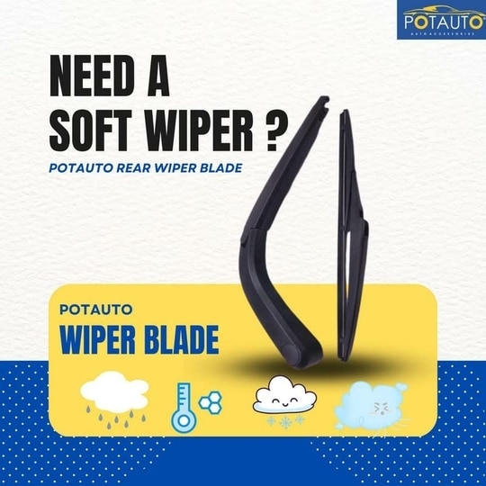 Potauto Rear Wiper Blade With Arm Compatible For HONDA MOBILIO | Natural Rubber, Durable and Noise-Free|Part-B431
