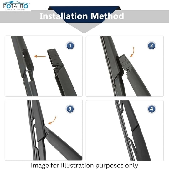 Potauto Rear Wiper Blade With Arm Compatible For HONDA MOBILIO | Natural Rubber, Durable and Noise-Free|Part-B431