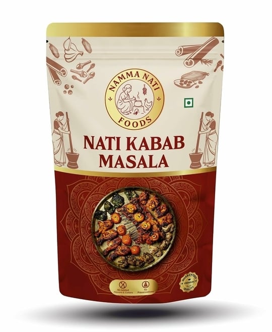 NAMMA NATI FOODS Kabab Masala | Authentic Indian Spice Blend for Veg Kababs & Snacks | Rich Aroma & Bold Flavor | Premium Quality Masala | 75g