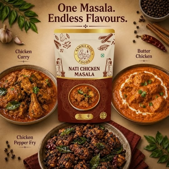 NAMMA NATI FOODS Curry Masala | Authentic South Indian Spice Blend for Traditional Veg Curries | Rich, Aromatic & Flavorful | Premium Quality Masala | 75g