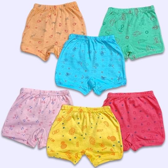 TwoLover Regular Fit Cotton Printed Innerwear for Baby Girls and Boys Comfortable Kid's Brief Panty Bloomers Drawer Underwear Multicolor Panties 11 - 12 Years Pack of 6