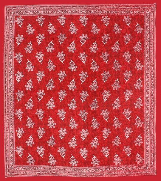 HOME@SHOP 144 TC Cotton Double Printed Flat Bedsheet (Pack of 1, Red)