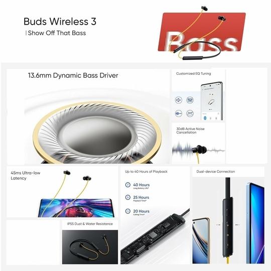 Tunifi Newly Launched Buds Wireless 3 in-Ear Bluetooth Neckband with 13.6 Mm Dynamic Bass Boost Driver, Upto 40 Hours Playback, Fast Charge, AI Enc,45Ms Low Latency, Fashion (Yellow)