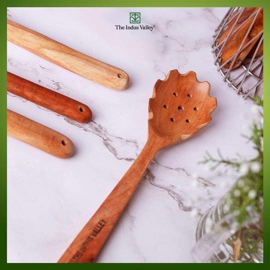 The Indus Valley Brown Neem Wood Cooking Spatula
