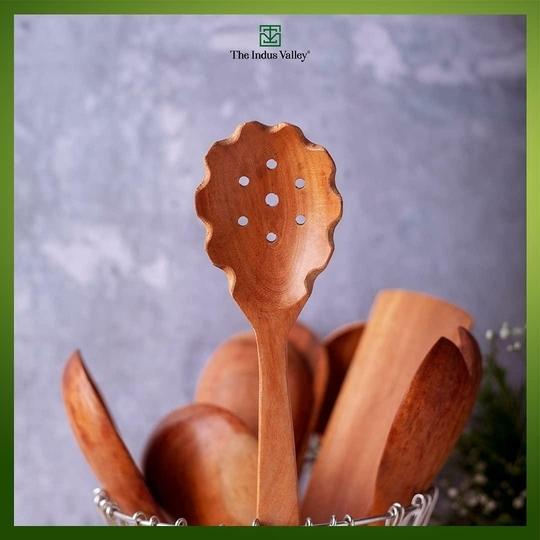 The Indus Valley Brown Neem Wood Cooking Spatula