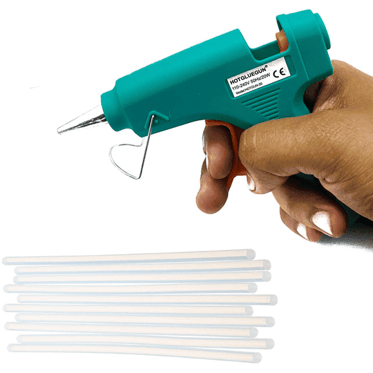 HOTGLUEGUN 20 WATT 7MM hot melt Glue Gun with ON Off Switch and LED Indicator 10 Transparent Glue Sticks HG-06