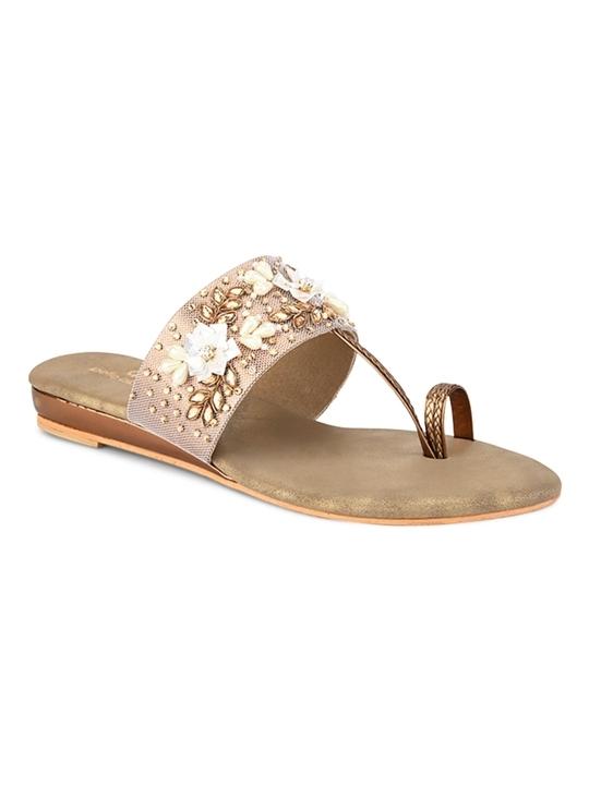Pelle Albero Women Antic Embellished Slip-On Flat Flats Sandals