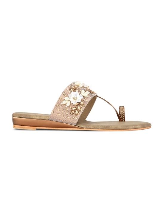 Pelle Albero Women Antic Embellished Slip-On Flat Flats Sandals