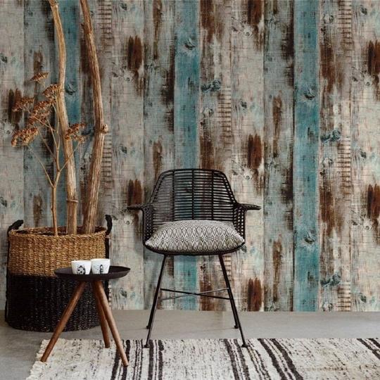 Jaamso Royals Multicolor PVC Wood Peel Stick Wallpaper Decal Roll 200X45 cm( 200 CM X 45 CM )