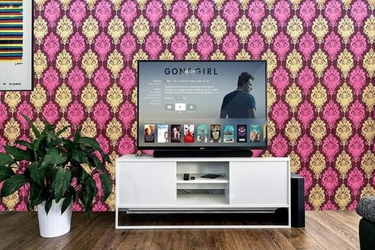 Jaamso Royals Multicolor Vinyl Damask Self Adhesive Wallpaper For Home Decoration 100X45 cm( 100 CM X 45 CM )